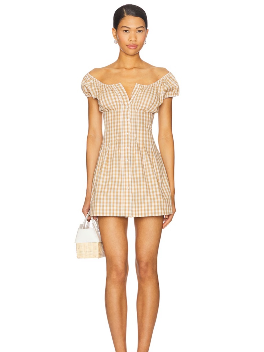 Frankies Bikinis X Bella Hadid Mustang Mini Dress in Rodeo Gingham NWT - Picture 2 of 6